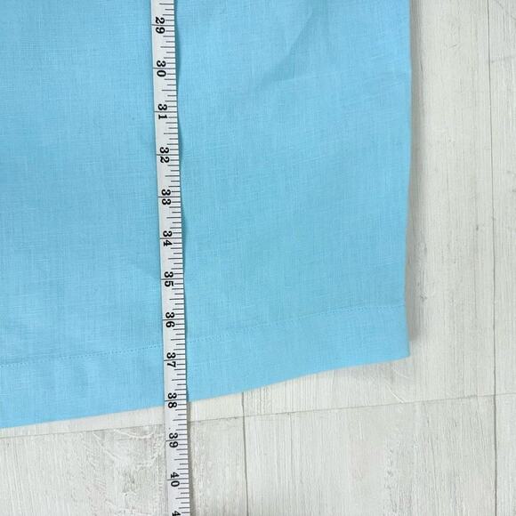 J. Jill Linen Shift Dress M Light Blue Pleated Minimalist Beach Coastal Relaxed - Picture 10 of 11